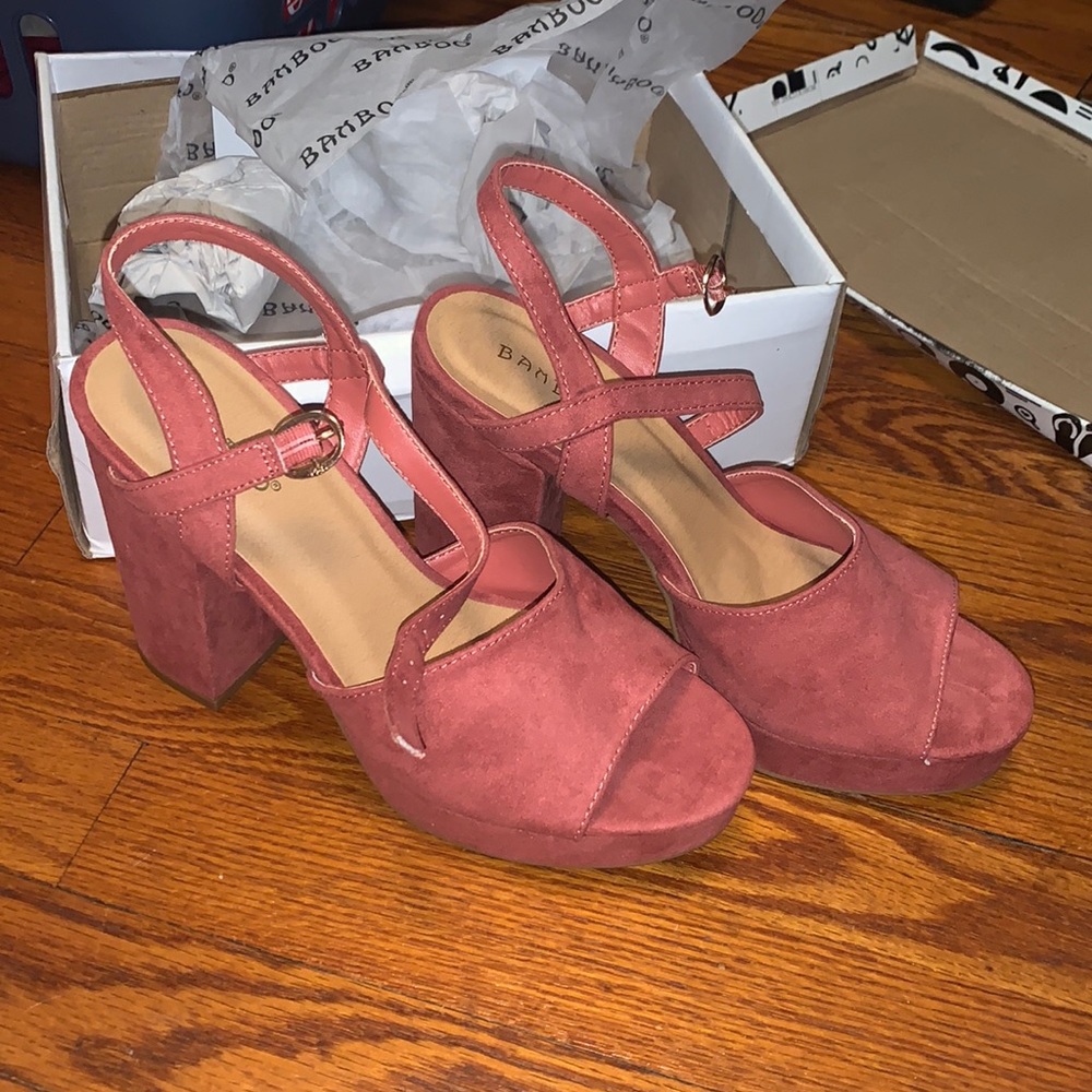 bamboo chunky heels
